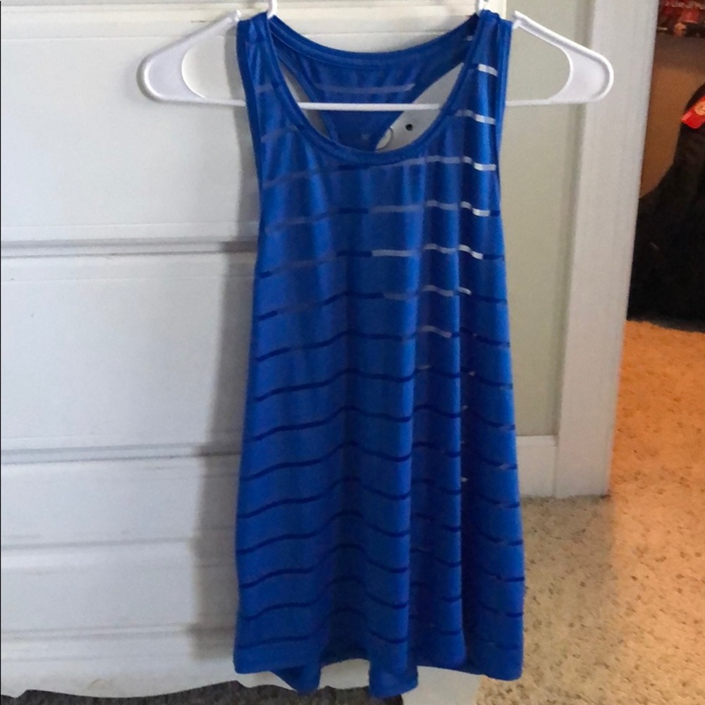 Blue workout tank top